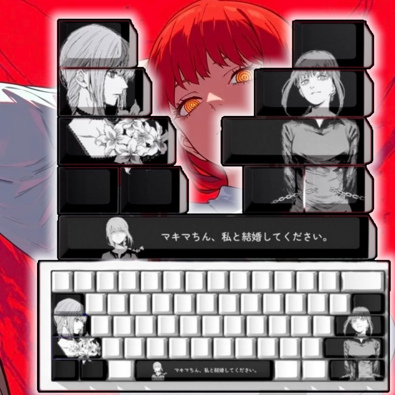Gaming Pc Equipment - Chainsaw Man Makima Theme Anime Keycaps