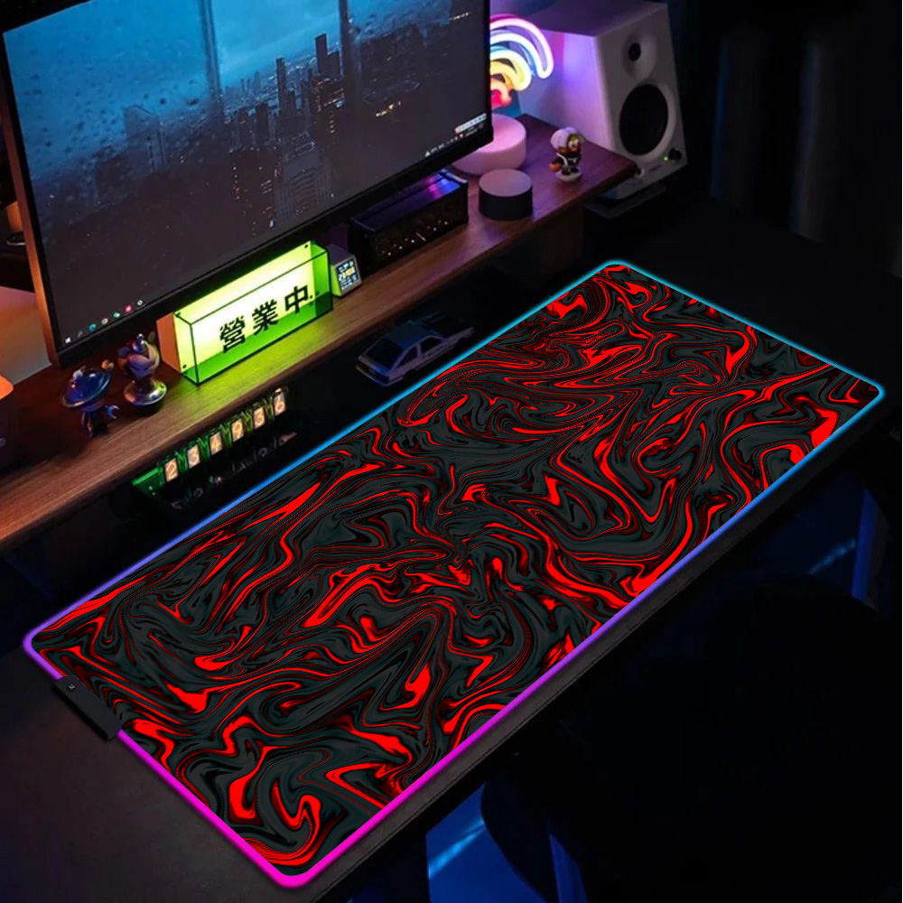 Mousepad RGB Mouse Pad Red and - Pc Gaming Liquid 评论和价格