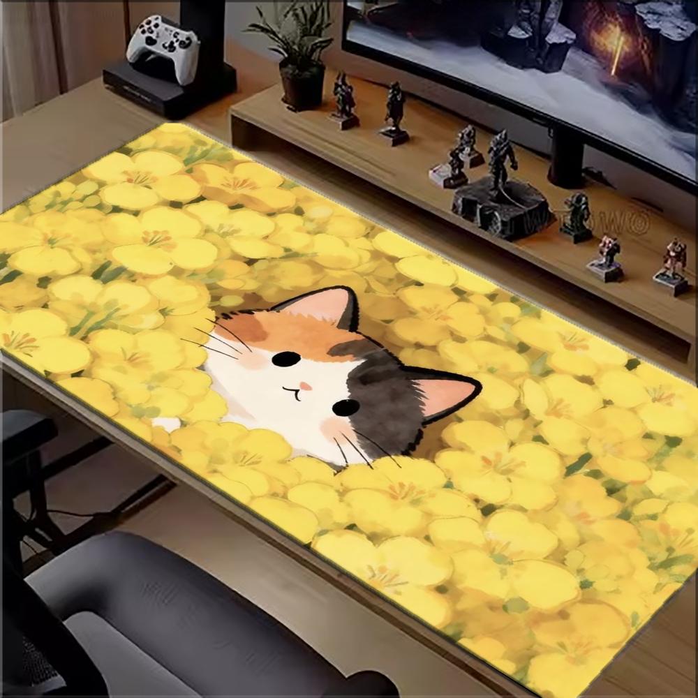 Cute Calico Cat In Yellow Flow - Pc Gaming Yellow 评论和价格