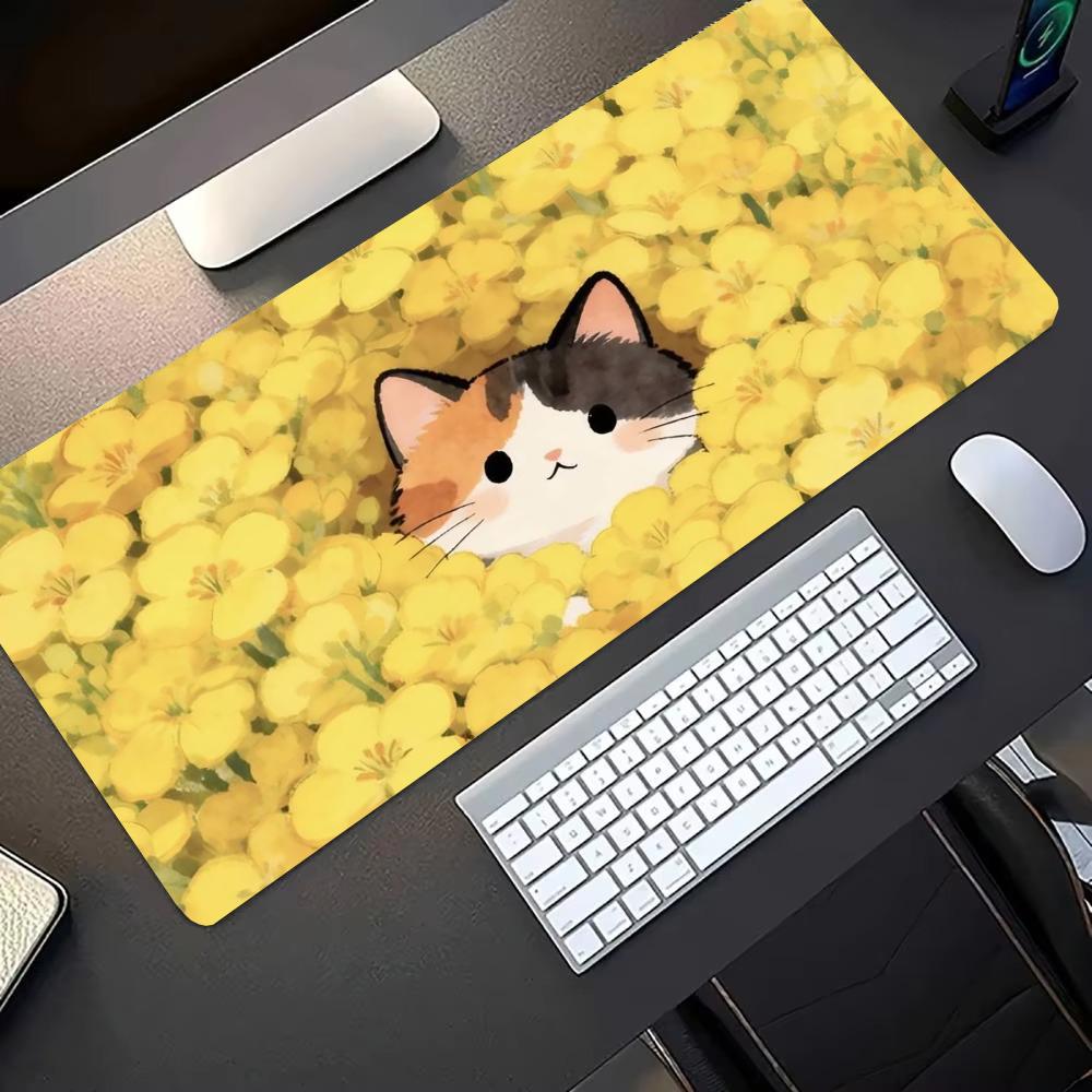Cute Calico Cat In Yellow Flow - Pc Gaming Yellow 评论和价格
