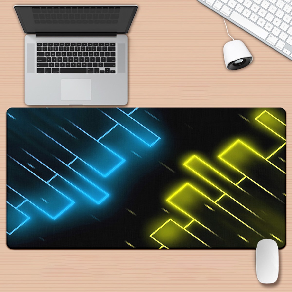 Neon Blue Yellow Abstract Gami - Pc Gaming Yellow 评论和价格