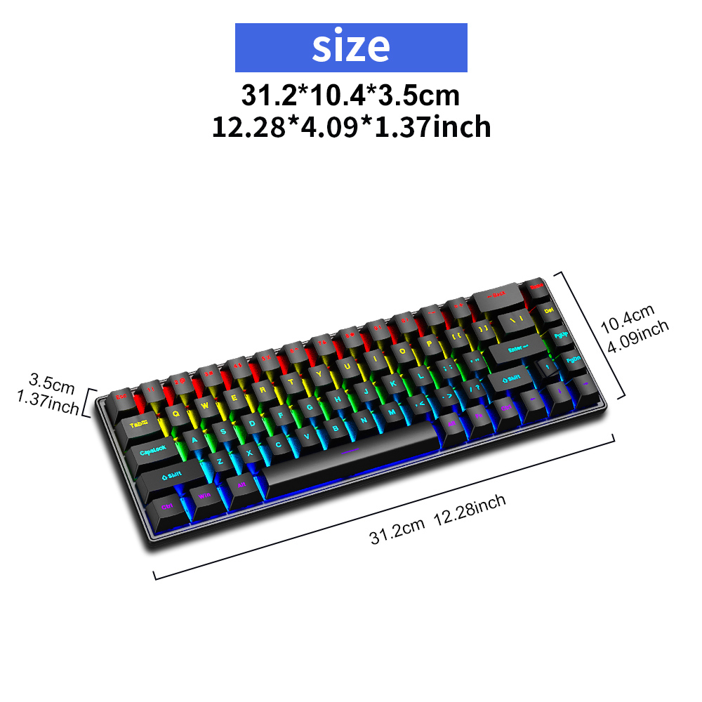 K68 Wired Mechanical Keyboard  - Pc Gaming Apple 评论和价格