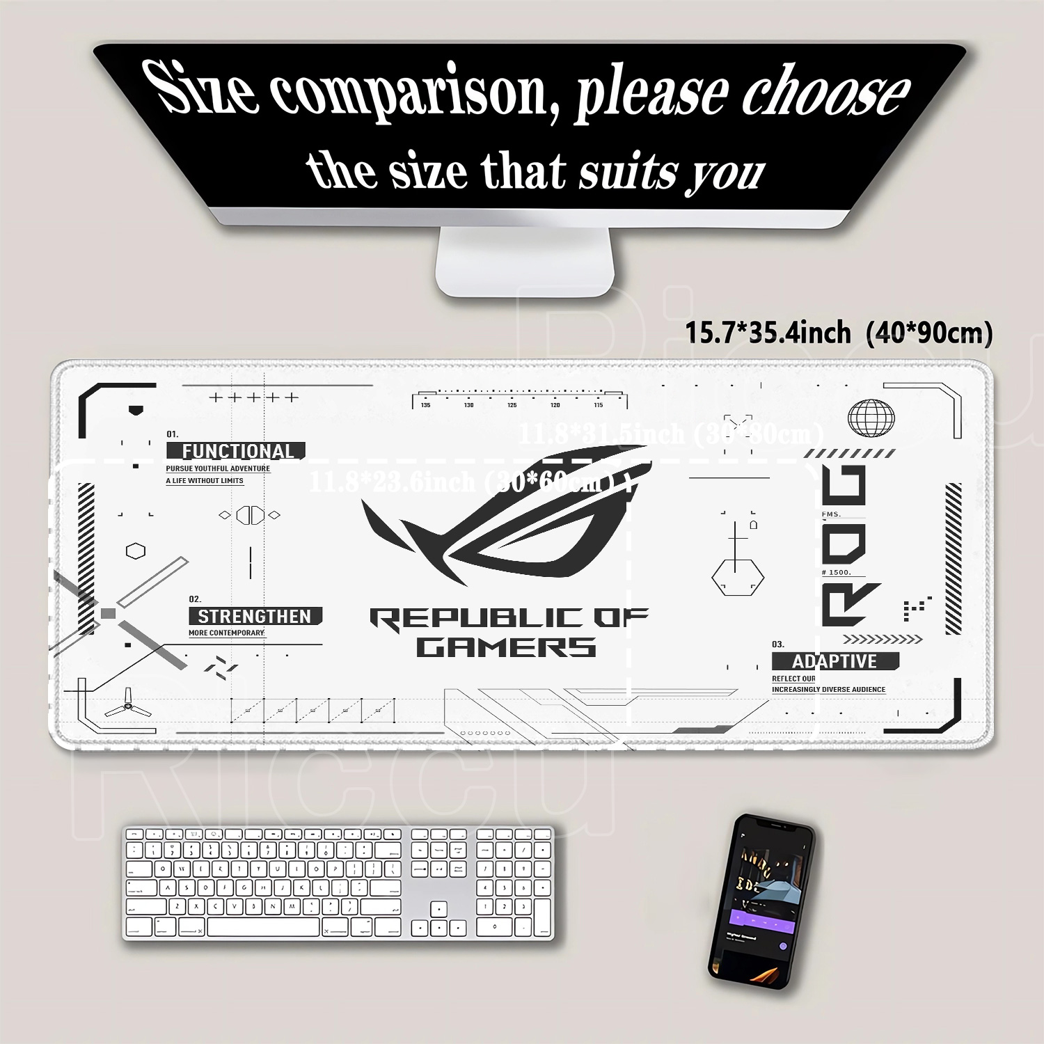R-ROG Large Gaming Mouse Pad A - Pc Gaming Asus Rog 评论和价格