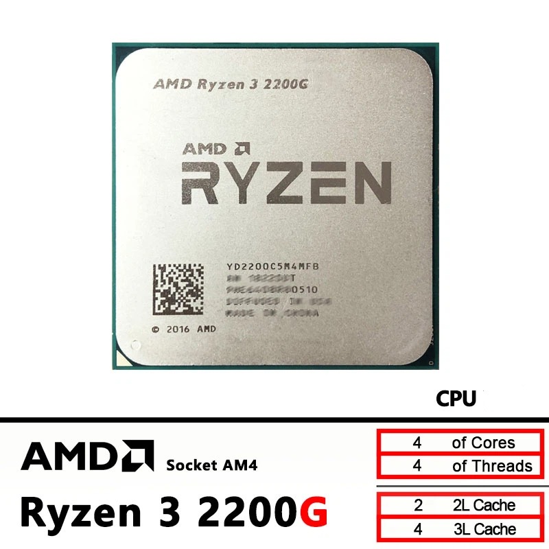 AMD Ryzen 3 2200G AM4 CPU Entr - Pc Gaming Entry 评论和价格