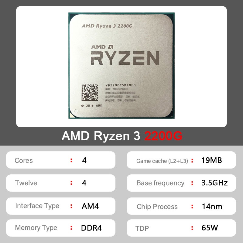 AMD Ryzen 3 2200G AM4 CPU Entr - Pc Gaming Entry 评论和价格