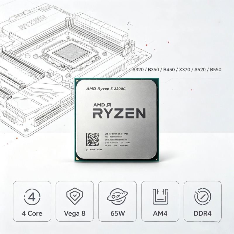 AMD Ryzen 3 2200G AM4 CPU Entr - Pc Gaming Entry 评论和价格
