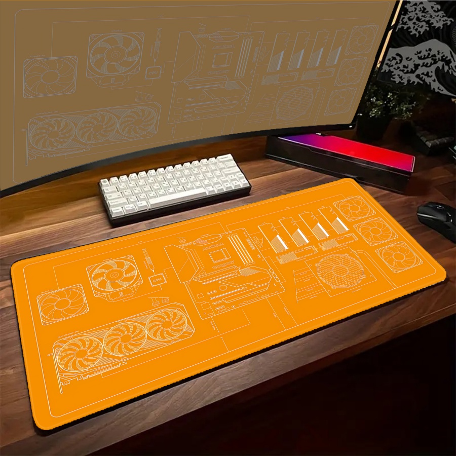 XXL desk mats Black Blue Yello - Pc Gaming Yellow 评论和价格