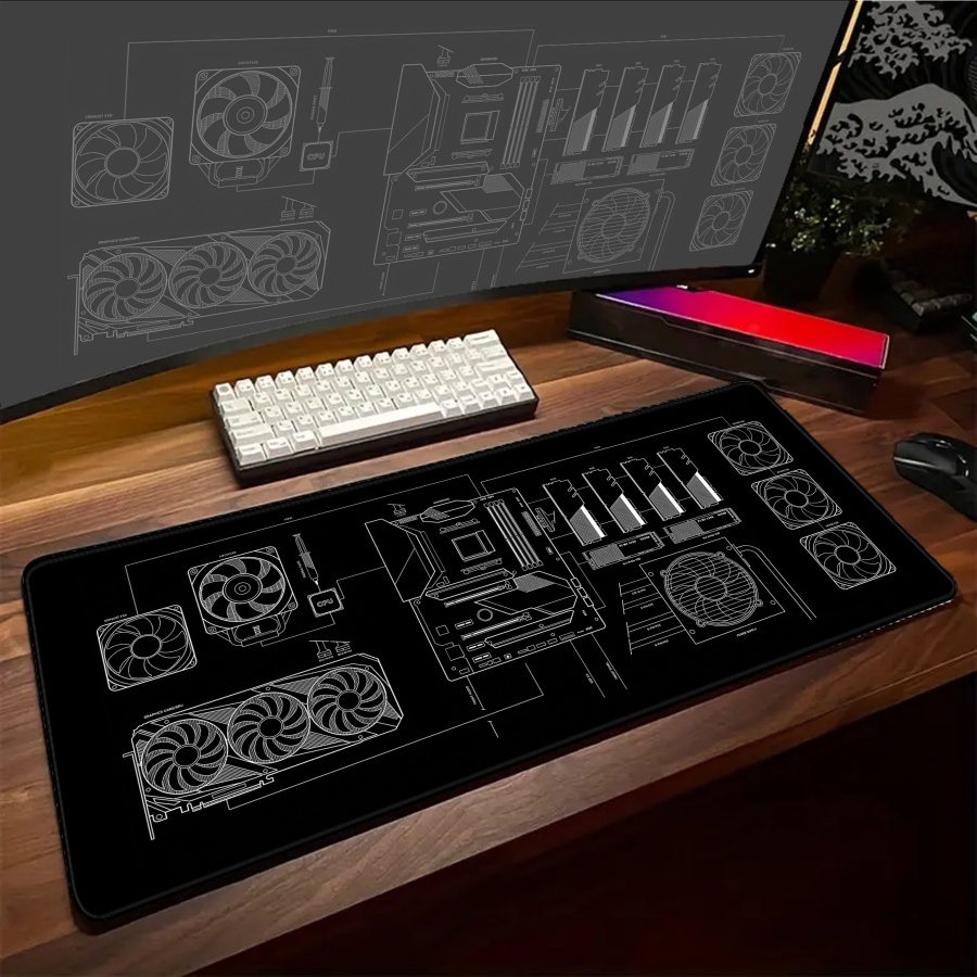 XXL desk mats Black Blue Yello - Pc Gaming Yellow 评论和价格