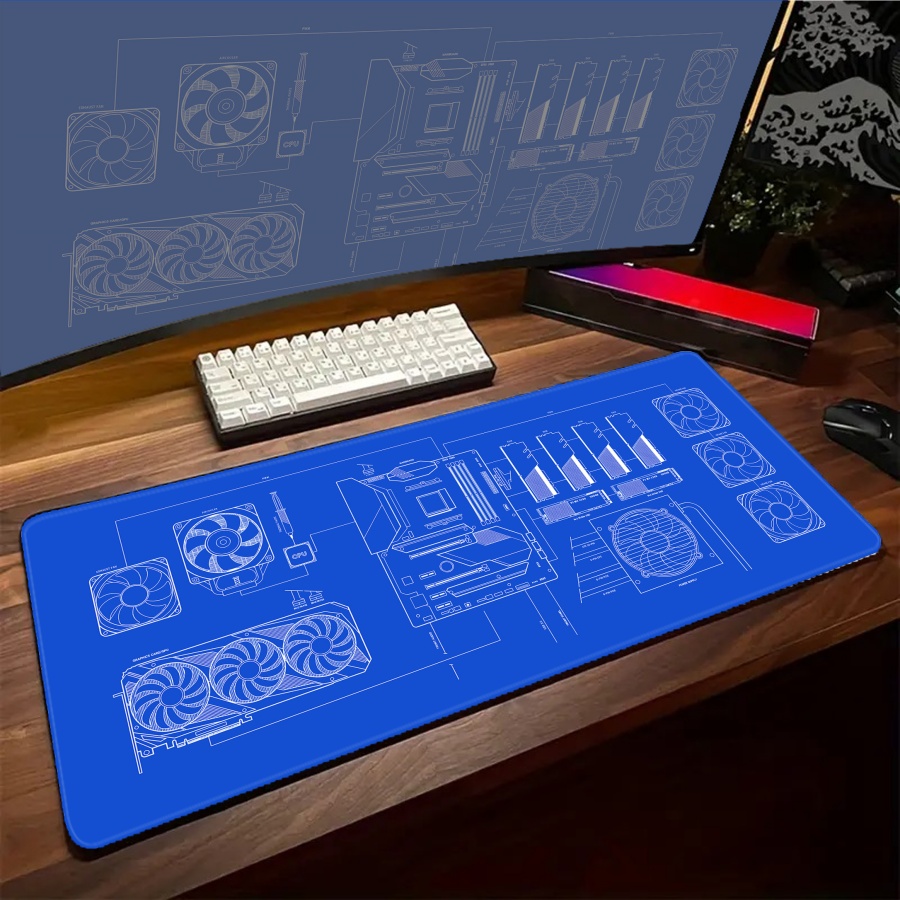 XXL desk mats Black Blue Yello - Pc Gaming Yellow 评论和价格