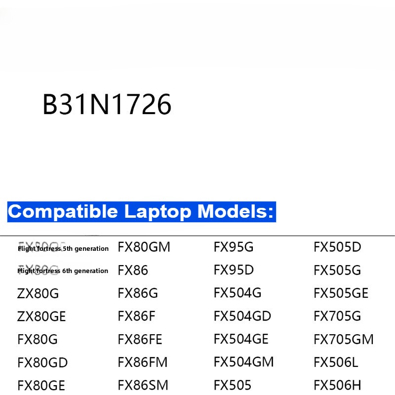 B31N1726 Laptop Battery for As - Pc Gaming Asus Rog 评论和价格